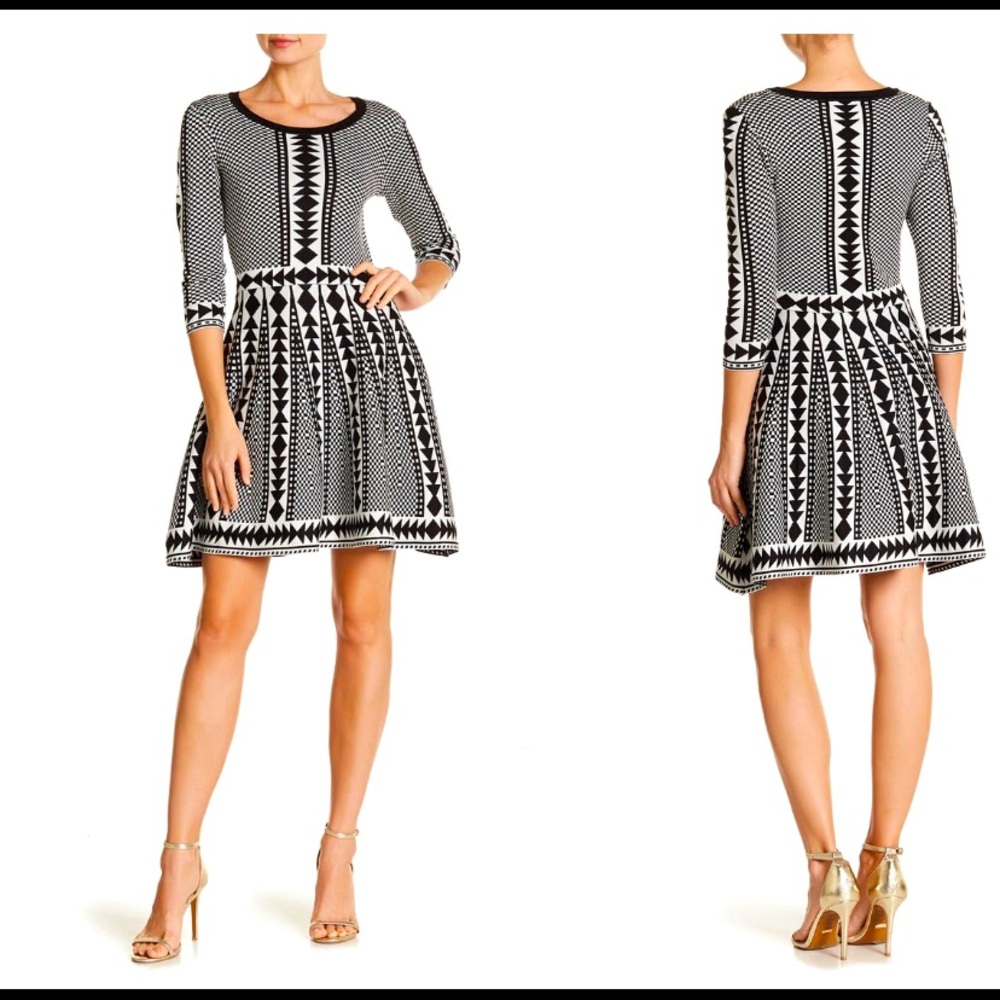 NWT- Geometric Printed Sweater Dress